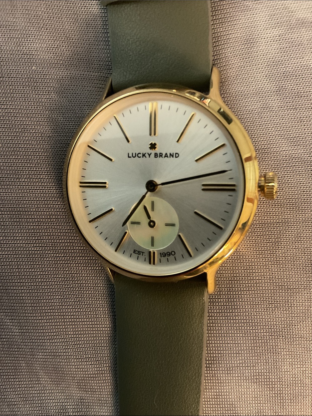 Lucky Brand Gold Case Olive Green Strap Minimalist Watch